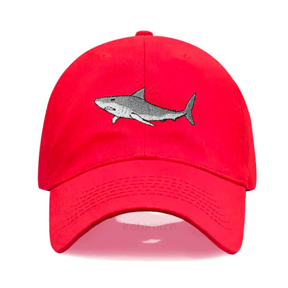 Animal Shark Embroidered Baseball Cap for Women Men Fashion Adjustable Washed Cotton Dad Hat Unisex Classic Golf Caps