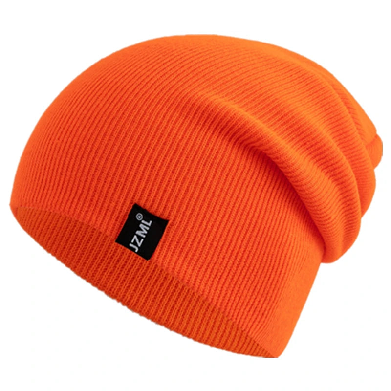 Unisex Letter Label Decor Beanie Hat Casual Multiple Colored Winter Knitted Hat Daily Life And Outdoor Beanie Cap