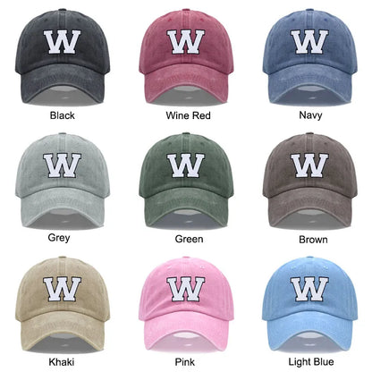 Initial Letter A-Z Embroidery Baseball Cap For Men Womne High Quality Washed Cotton Dad Hats Team Sport Visors Snapback Caps