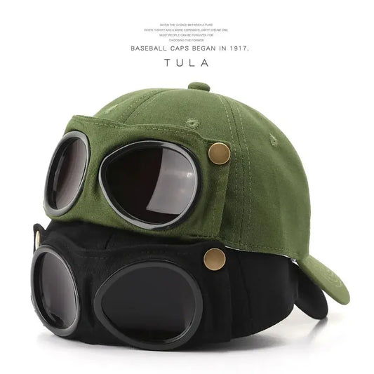 Men’s Korean Aviator Baseball Cap with Sunglasses Casual Sunshade Versatile Hat