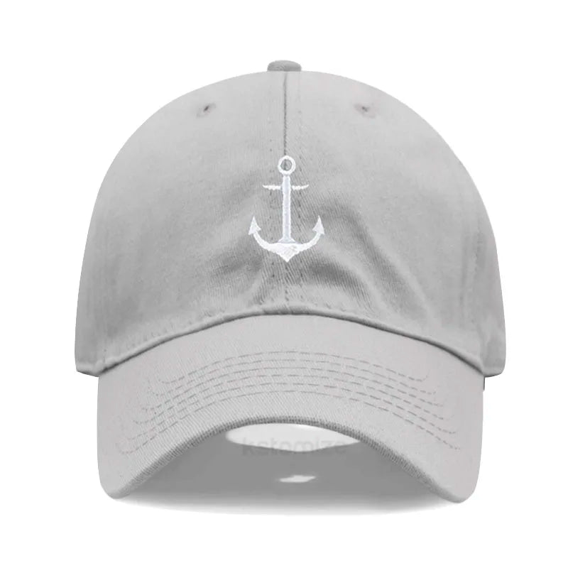Anchor Embroidered Baseball Cap for Women Men Fashion Adjustable Soft Washed Cotton Dad Hat Unisex Classic Golf Caps