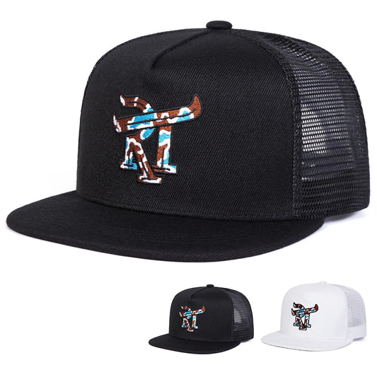 Unisex RT Letter Embroidery Hip-hop Net Hats Spring Summer Outdoor Adjustable Casual Baseball Caps Sunscreen Hat