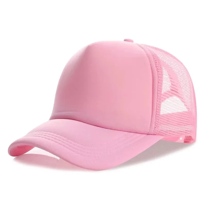 50 Color Unisex SummerTrucker Hat For Adult Net Baseball Cap Men Women Polyester Blank Mesh Adjustable Sun Hat Visor