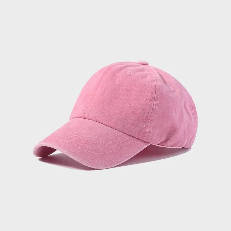 Baseball Cap Women Men Hat Vintage Washed Cotton Soft Top Denim Cloth Dad Hat Casual Sport Trucker Cap Solid Color Adjustable