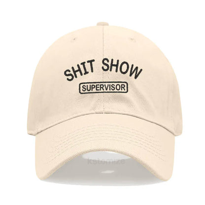Men's Baseball Cap Women's Sport Golf Caps for Man Washed Cotton SHIT SHOW SUPERVISOR Embroidery Dad Hat Sun Hats Dropshipping