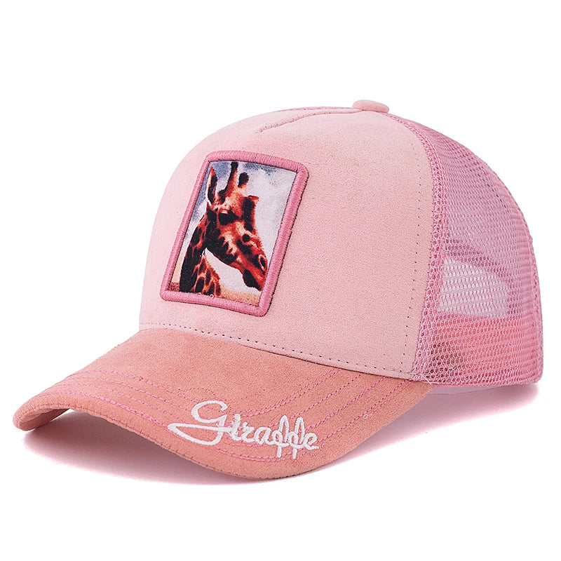 New Summer Animal Trucker Hat Polar Bear Pattern Patch Design Suede Baseball Cap Outdoor Sports Streetwear Cap For Men Women ﻿