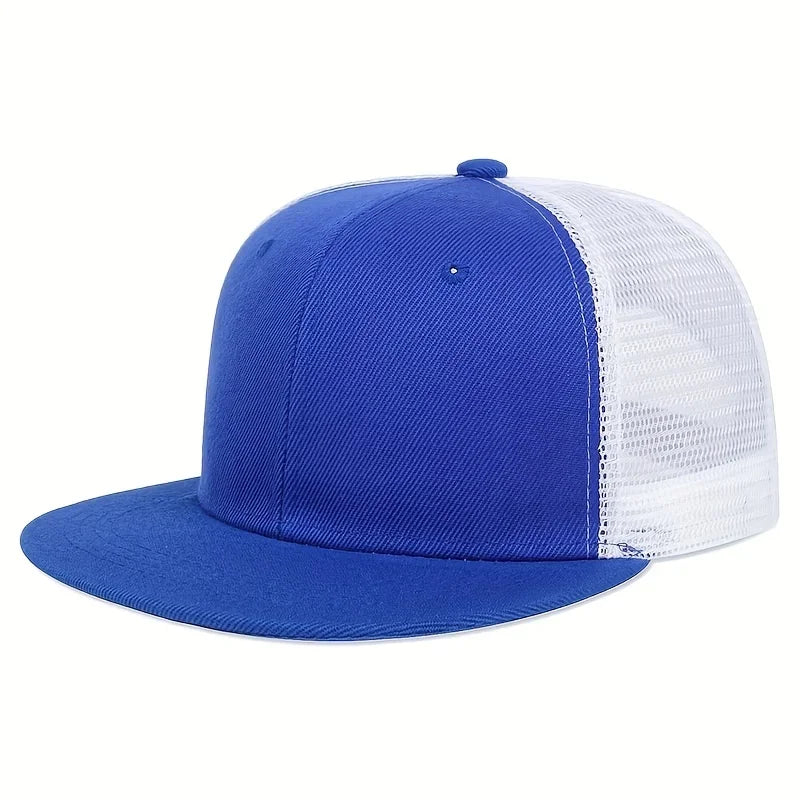 Unisex Solid Color Splicing Baseball Hats Spring Autumn Outdoor Adjustable Casual Hip-hop Trucker Caps Sunscreen Hat