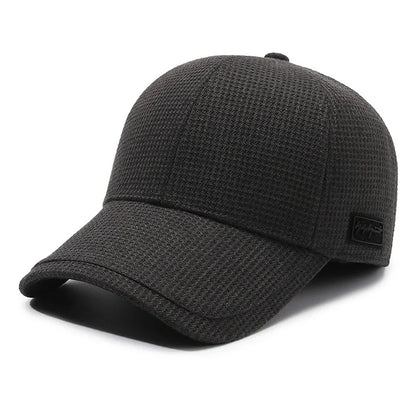 Men'S Winter Warm Hat Polyester Fleece Lining Sports Style Breathable Unisex Solid Color Dry Clean Only No Stretch Ear Flap Cap
