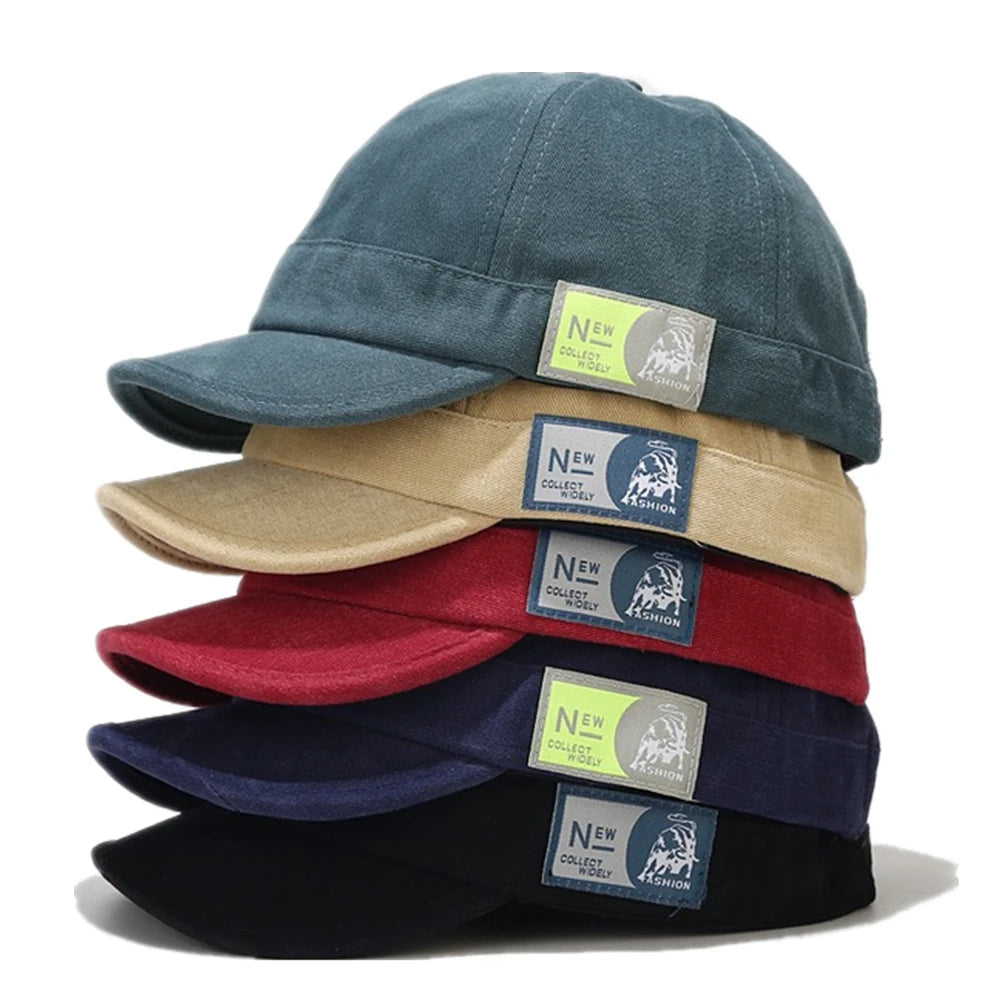 Unisex Vintage Baseball Cap SHORT Visor Letter Baseball Hats Men And Women Outdoor Sports Hats