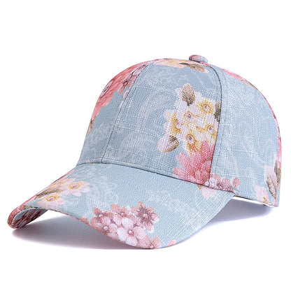 New Style Women's Flower Pattern Breathable Baseball Cap Casual Outdoor Streetwear Sports Hat Female Dopamine Fashion Cap