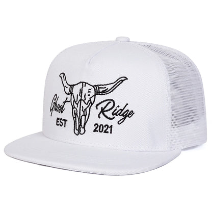 Unisex Ox Head Letter Embroidery Hip-hop Net Hats Spring Summer Outdoor Adjustable Casual Baseball Caps Sunscreen Hat