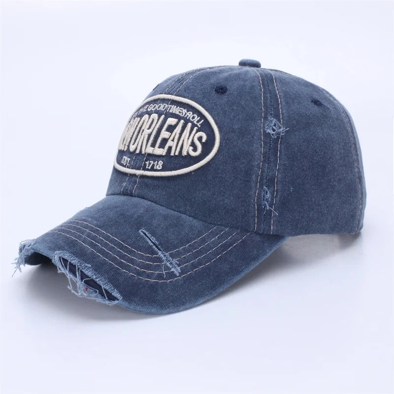 Unisex Vintage Washed Cotton Baseball Cap 2025 Embroidered Letter Snapback Hat for Men And Women Streetwear Outdoor Sports