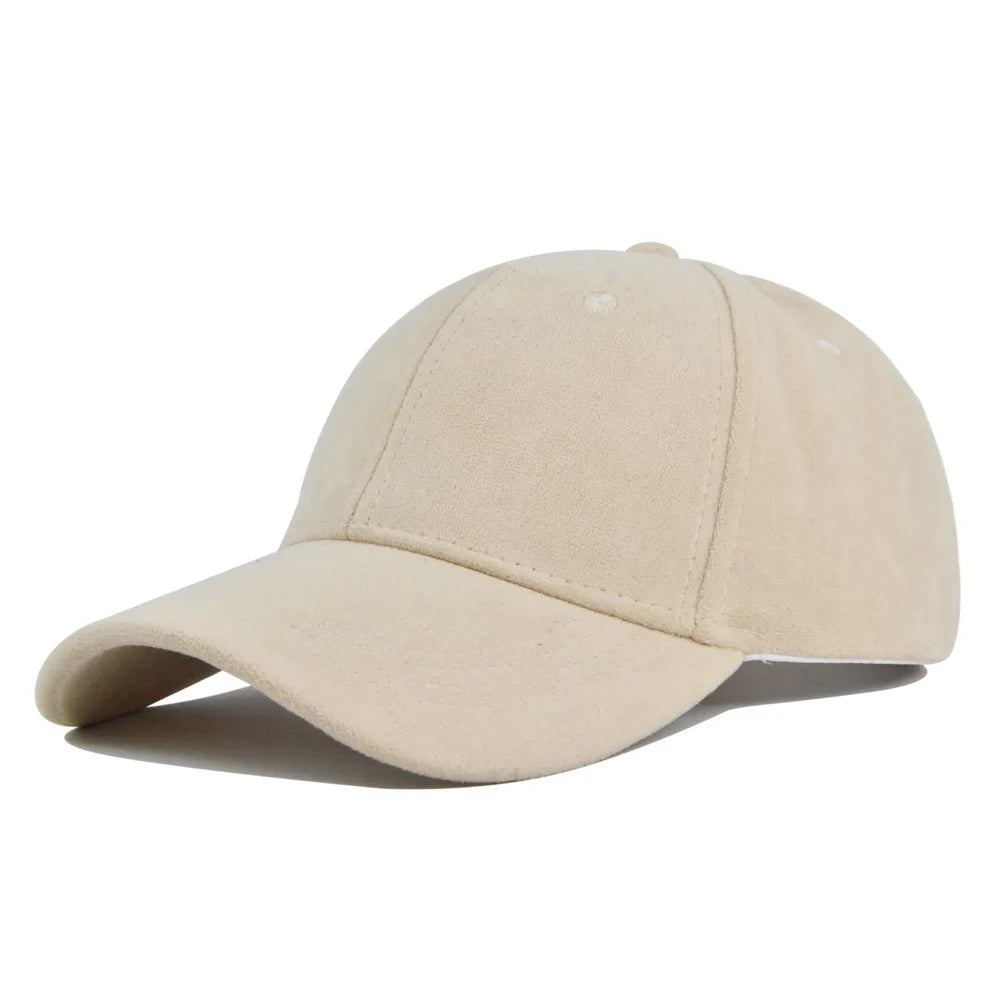 Fashion Unisex Suede Baseball Caps for Women Men Solid Color Casual Autumn Outdoor Sun Caps Winter Warm Adjustable Snapback Hats