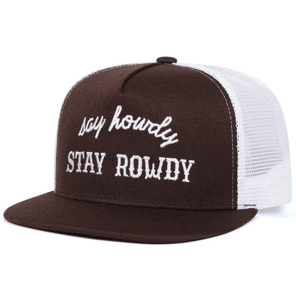 Unisex STAY ROWDY Embroidery Hip-hop Net Hats Spring Summer Outdoor Adjustable Casual Baseball Caps Sunscreen Hat Sports Cap
