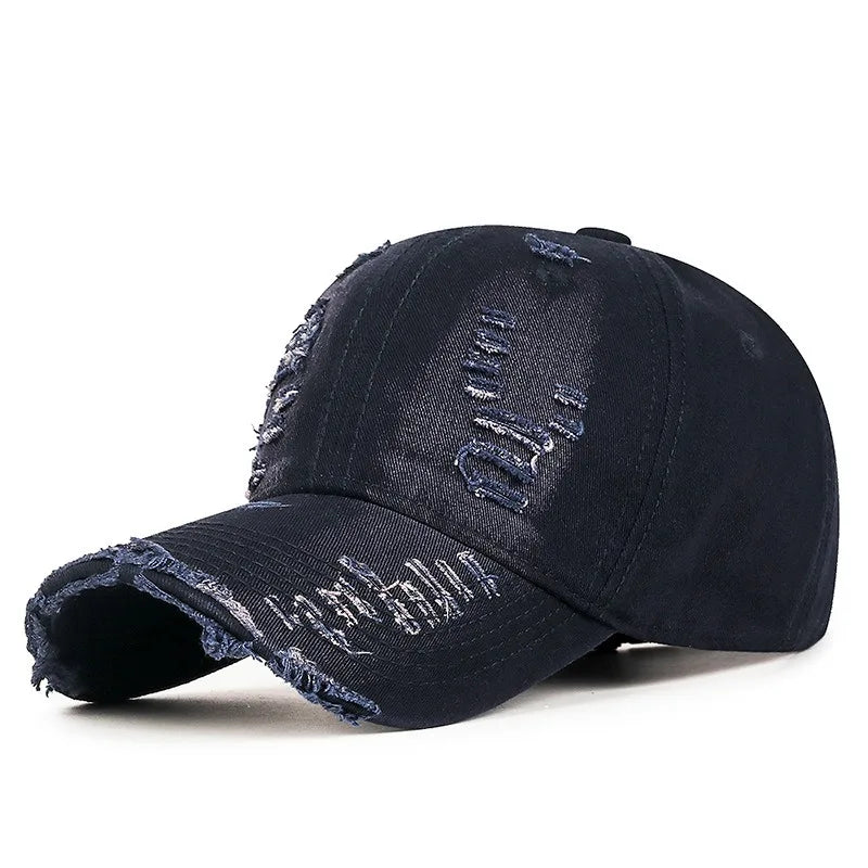 Cool Fashion Women Men Ripped Denim Cotton Baseball Cap Male Female Four Seasons Sports Snapback Sun Cap Hat For Women Men
