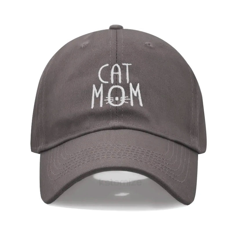 CAT MOM Embroidered Baseball Cap for Women Men Fashion Adjustable Soft Washed Cotton Dad Hat Unisex Classic Golf Caps