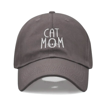 CAT MOM Embroidered Baseball Cap for Women Men Fashion Adjustable Soft Washed Cotton Dad Hat Unisex Classic Golf Caps