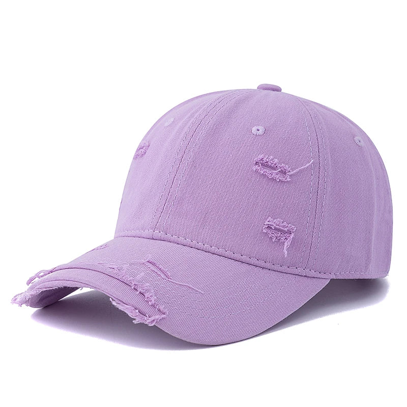 Hot Sale Washed Cotton Retro Distressed style Cap High Quality Baseball Cap Women Dopamine Cap Outdoor Hats