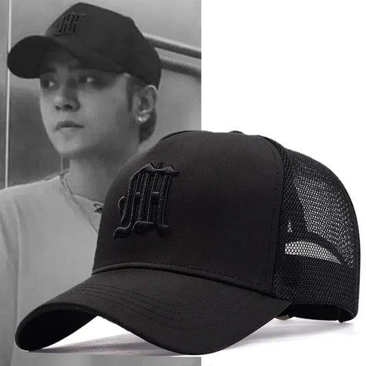 Men’s High Top Mesh Baseball Cap Breathable Summer Big Head Sun Protection Hat