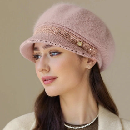 New Woman Winter Warm Hat Plush Fur Lined Warm Cap For Women Casual Rabbit Fur Blend Hat Streetwear Outdoor Fashion Knitted Hat