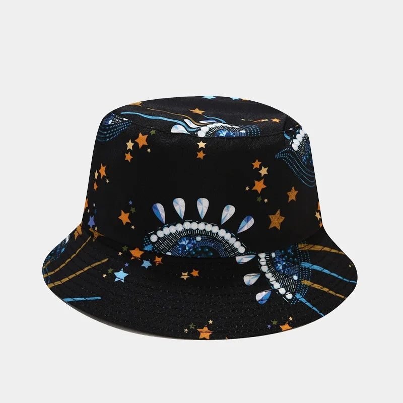fashion plant printing pattern fisherman hat spring and summer outdoor sun protection fisherman cap unises fishing caps