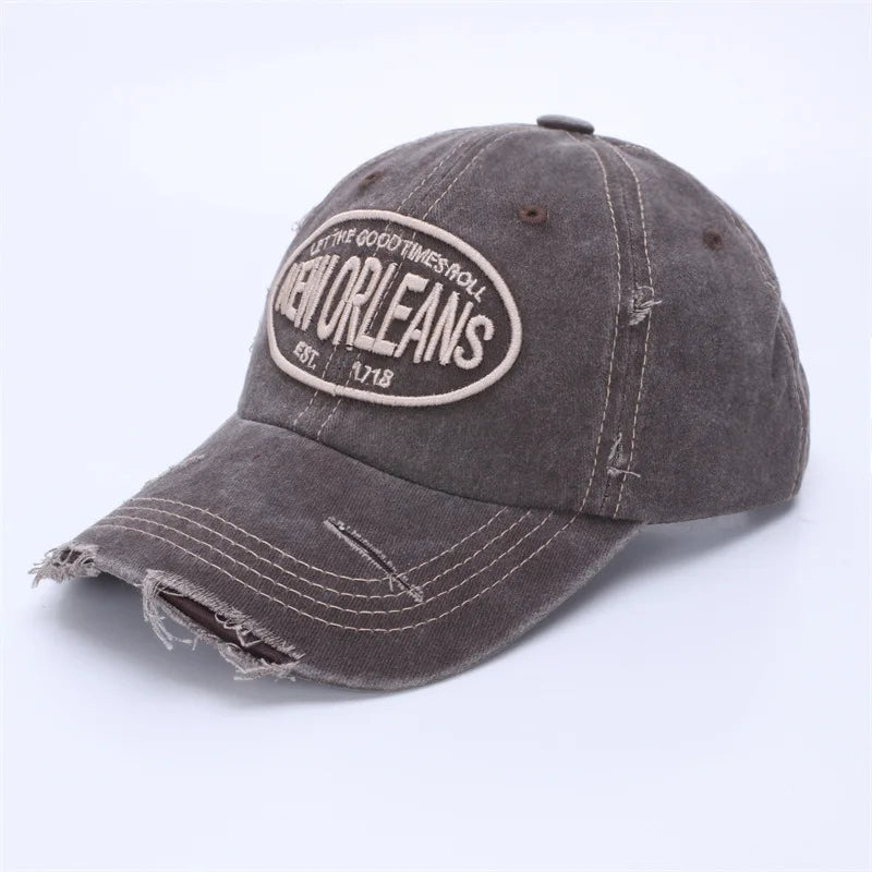 Unisex Vintage Washed Cotton Baseball Cap 2025 Embroidered Letter Snapback Hat for Men And Women Streetwear Outdoor Sports