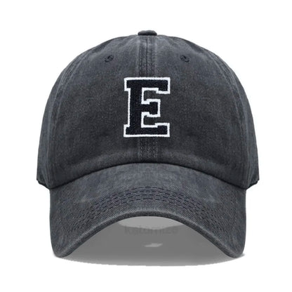 Initial Letter A-Z Embroider Baseball Cap For Men Womne Washed Cotton Dad Hat Fashion Team Sport Visors Snapback Caps