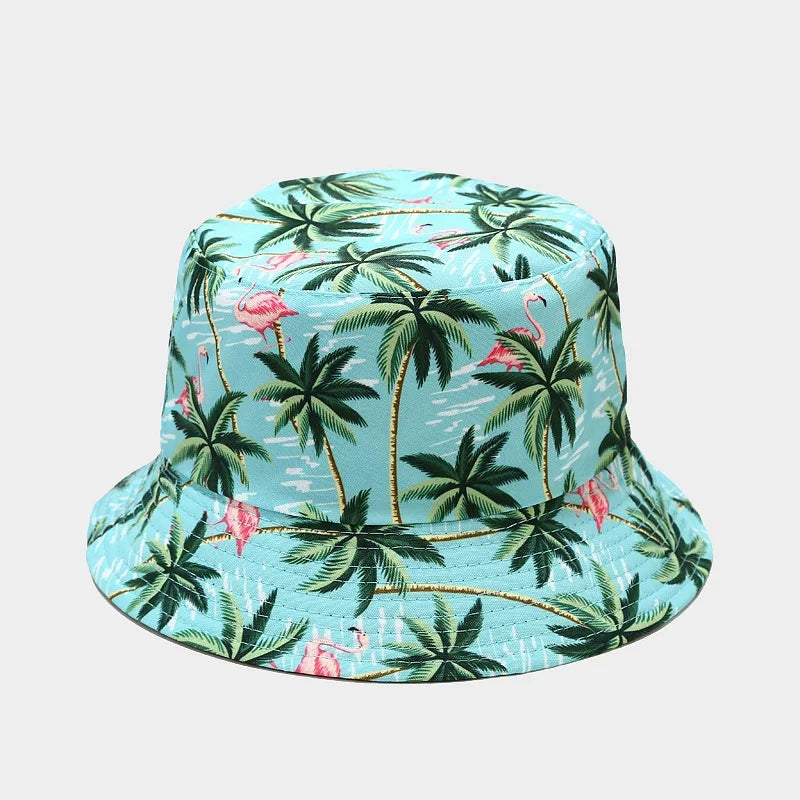 fashion plant printing pattern fisherman hat spring and summer outdoor sun protection fisherman cap unises fishing caps