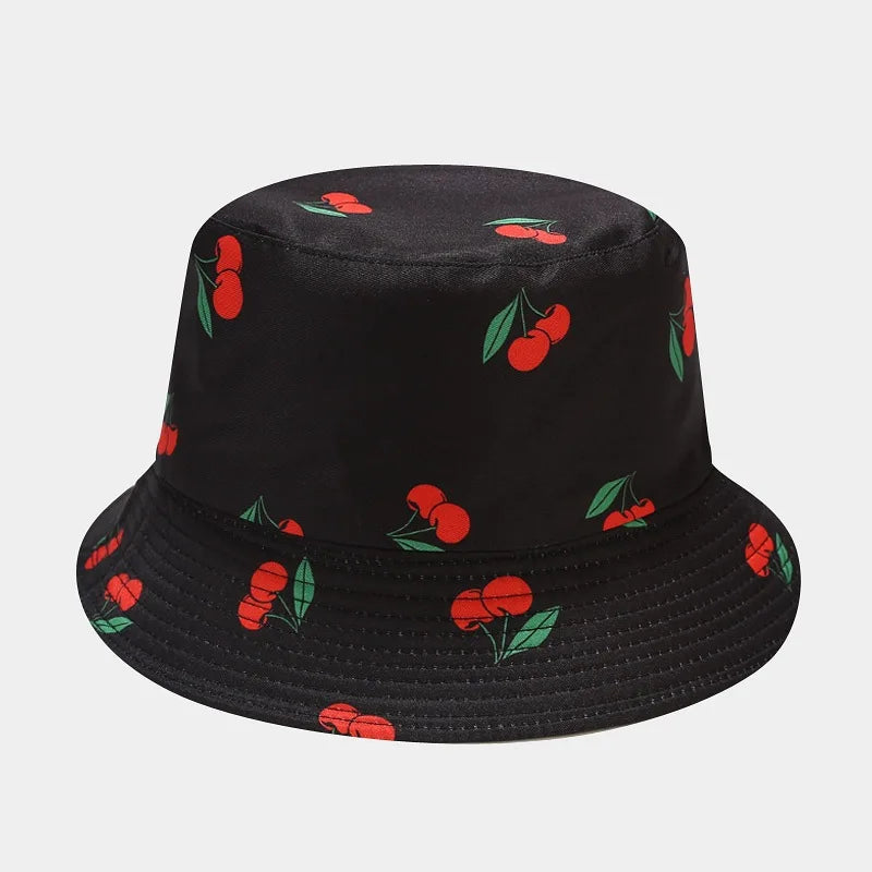 Creative Printed Fruit Pattern Bucket Cap Unisex Outdoor Leisure Fisherman Hat Summer Beach Uv Protection Sun hats Panama Bob