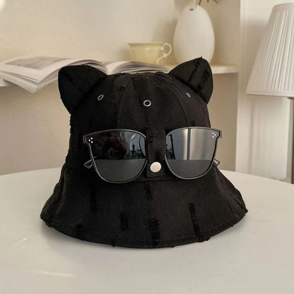 Cute Cartoon Bucket Hat With Glasses Women Spring And Summer Fashion Bob Chapeau Outdoor Sunscreen Sun Fishing Cap Panama