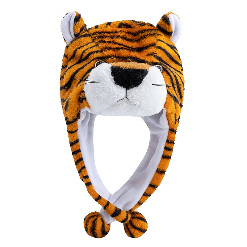 Hot Sale Unisex Funny Bulls Head 3D Animal Style Decorative Hat Winter Cap For Men Women Plush Fur Lovely Family Hat