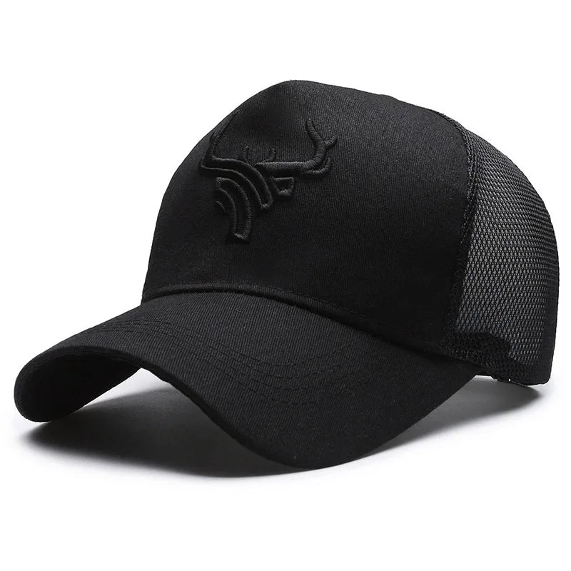 Unisex Animal Antlers Embroidery Baseball Net Caps Spring and Summer Outdoor Adjustable Casual Hats Sunscreen Hat