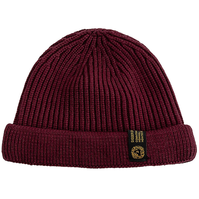 New Men Outdoor Skull Cap Fashion Short Melon Winter Chic Hats Sailor Style Landlord Hats For Men Autumn Short Beanie Cap