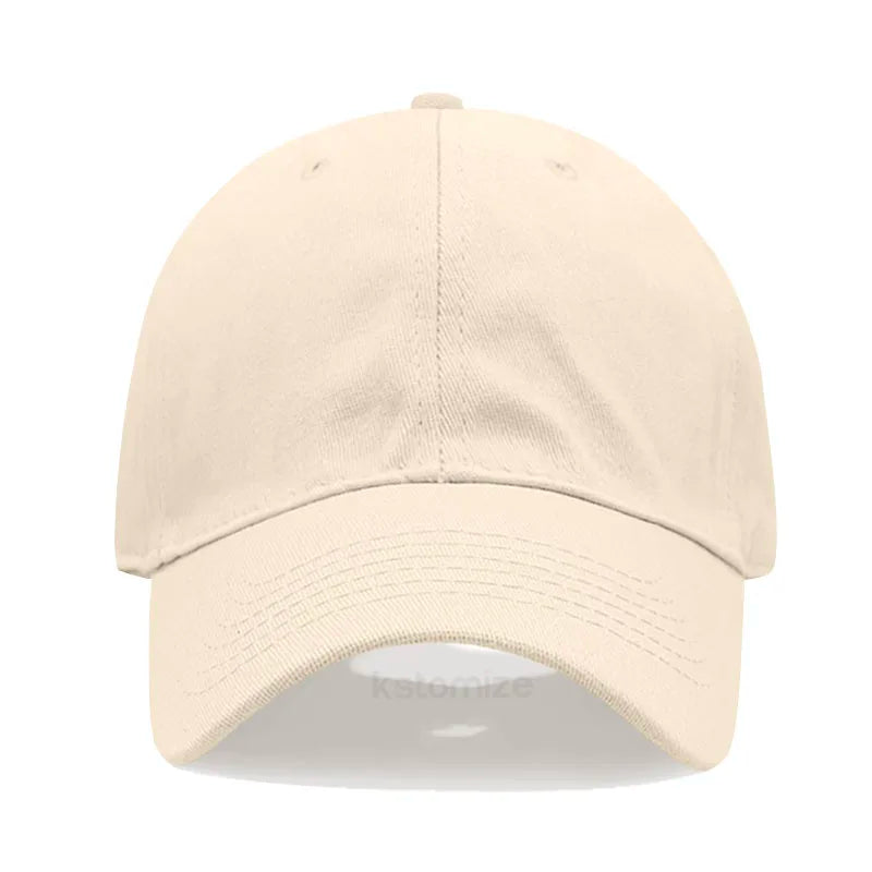Custom Text Logo Embroidery Vintage Washed Cotton Baseball Cap Fashion Women Men Hat Sport Visors Snapback Cap Sun Hat