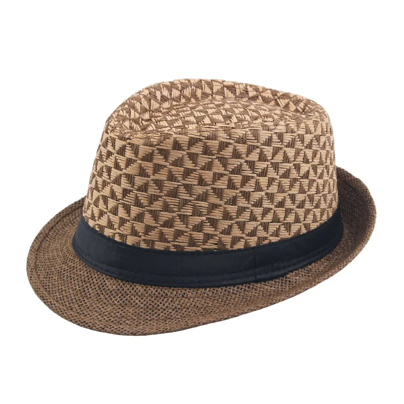 Men's Fedoras Summer Straw Hats Straw Paper Woven Top Hats Outdoor Sun hats Selling Curly Jazz Hats Panama Cap