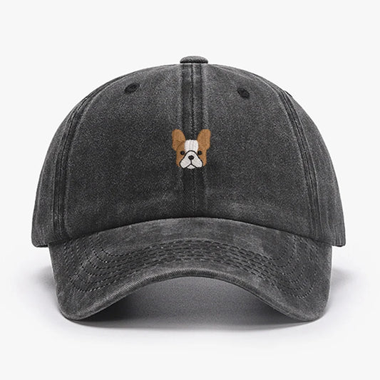 Embroidered Mini French BullDog vintage cotton Baseball caps Men Women Washed Hat Sports Fishing Dad Summer Peaked cap