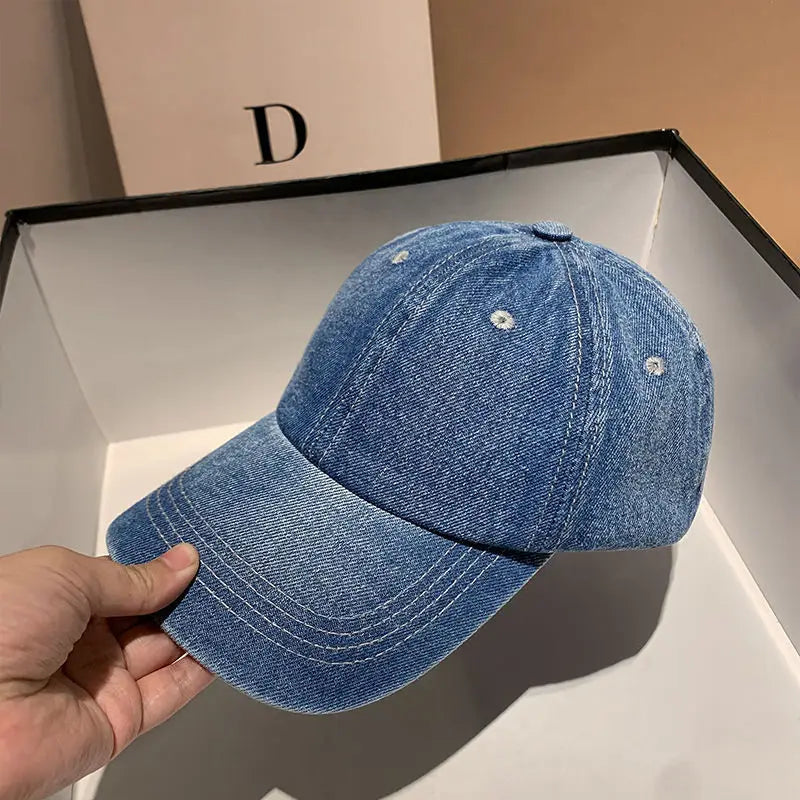 Baseball Cap Women Men Unisex Denim Washed Soft Top Sunshade Spring Summer Hats Retro Korean Solid Color Snapback Caps Female