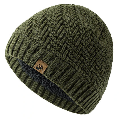 Unisex Peak Labal Winter Hats Fashion Outdoor Knitted Hats For Men And Women Beanie Cap Plush Fur Lined Warm Sports Hats