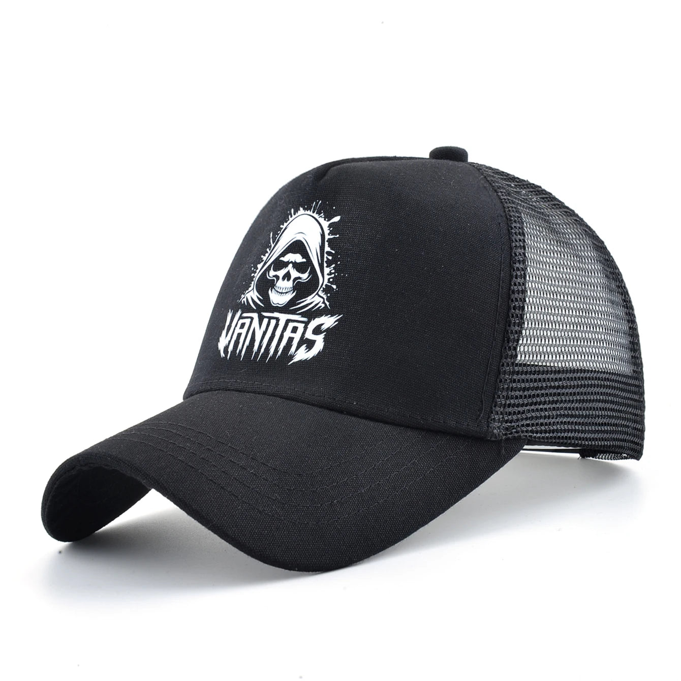Summer Baseball Cap Outdoor Breathable Mesh Trucker Cap Men Women Printing Skull Snapback Hip Hop Caps Adjustable Visor Cap