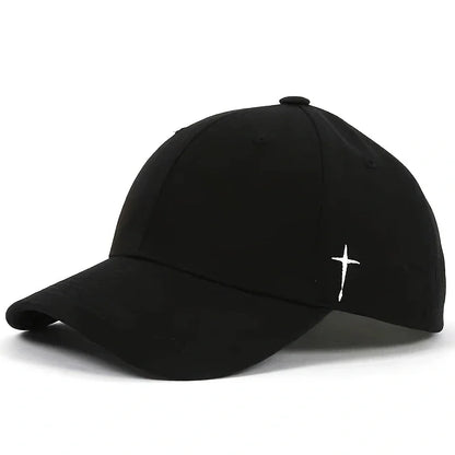 Unisex Simple Cross Embroidery Baseball Caps Spring and Autumn Outdoor Adjustable Casual Hats Sunscreen Hat