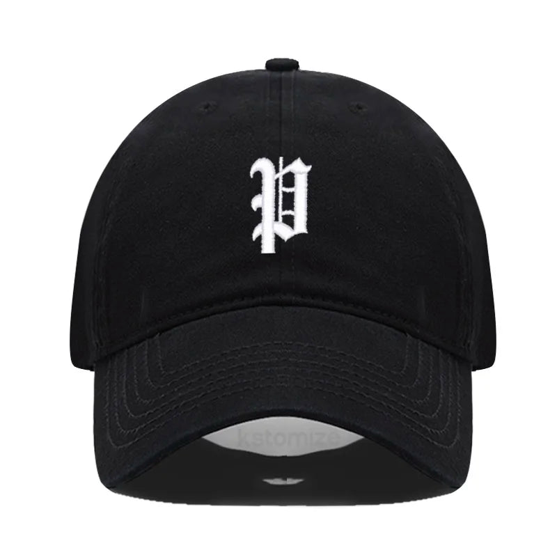 Old English Letter A-Z Embroider Baseball Cap For Men Womne High Quality Soft Cotton Fashion Team Sport Visors Snapback Caps