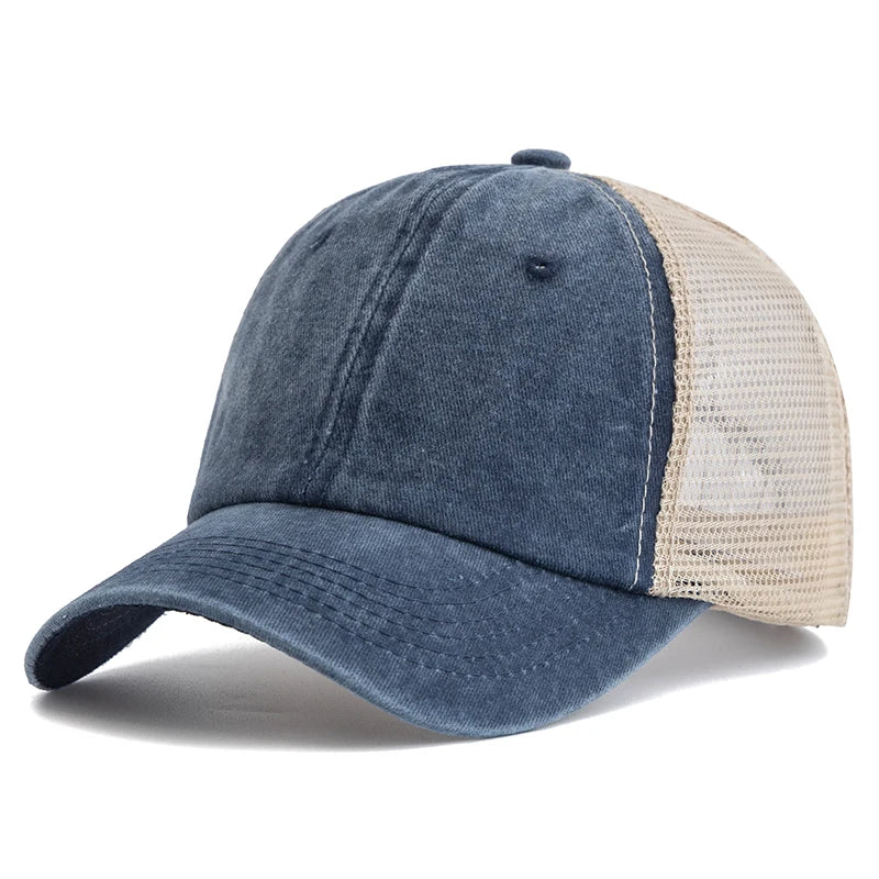 Hot Sale Unisex Trucker Hat Multi Colors Plain Baseball Cap Women Men Washed Cotton Cap
