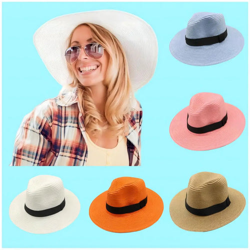 Panama Straw Hat Men Summer Straw Hat Wide-brimmed Outdoor Sun Visor Beach Hat