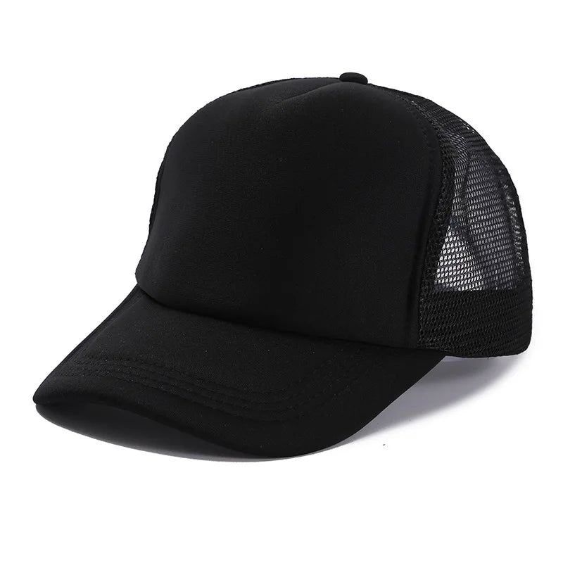1 Piece Summer Trucker Hat Men Women Net Polyester Baseball Cap Blank Mesh Dad Hats Adjustable Sun Hat Visor
