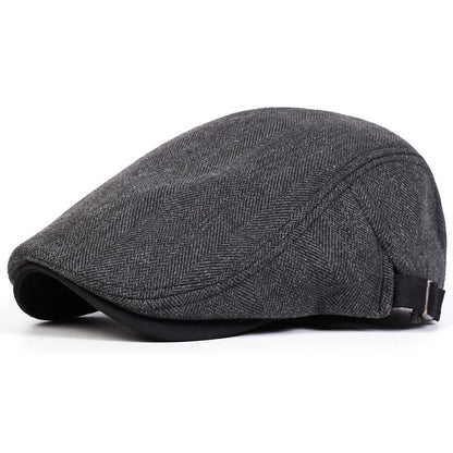 Men Retro Herringbone Grid Newsboy Caps British Painters Hats Spring and Autumn Adjustable Flat Cap Hip Hop Berets