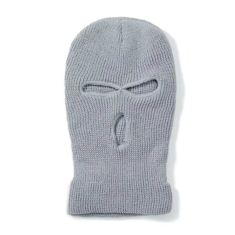 Hot Sale Unisex Balaclava Full Cover Style Ski Mask Hat 3 Holes Winter Hat Tactical Windproof Ribbed Knit Beanie Winter Warm Cap