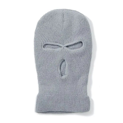 Hot Sale Unisex Balaclava Full Cover Style Ski Mask Hat 3 Holes Winter Hat Tactical Windproof Ribbed Knit Beanie Winter Warm Cap