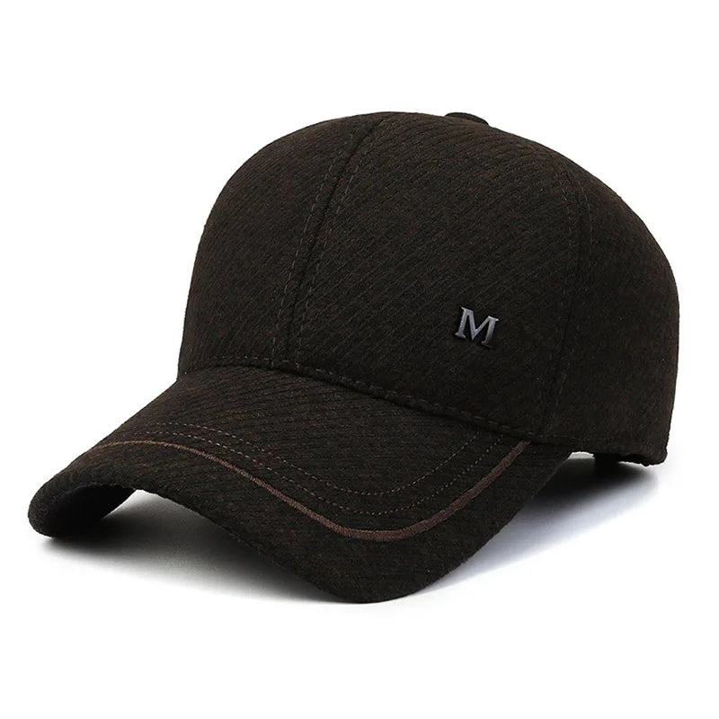 Men's Fleece-Lined ted Hat, Winter Ear Protection Beanie, Unisex Outdoor Color Block Cap, Warm, Windproof