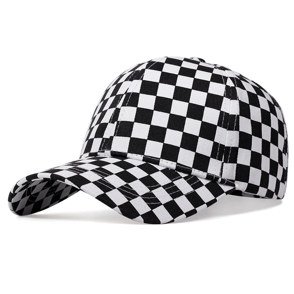 Unisex Small Grid Printing Baseball Caps Spring and Autumn Outdoor Adjustable Casual Hats Sunscreen Hat