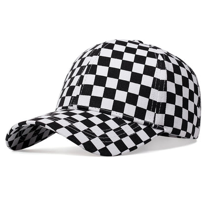 Unisex Small Grid Printing Baseball Caps Spring and Autumn Outdoor Adjustable Casual Hats Sunscreen Hat